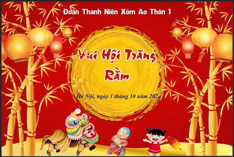 [Xưởng in] _ Thiết kế, in Backdrop Tết Trung Thu đêm trăng cổ tích giá rẻ